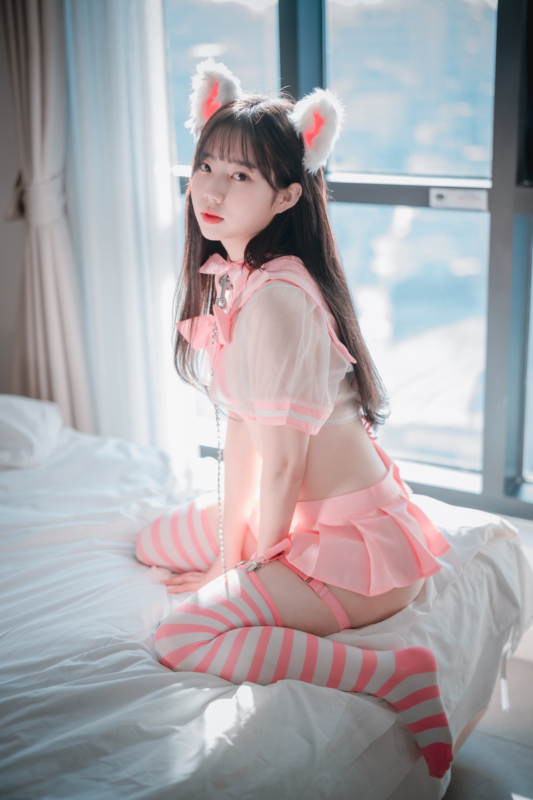 图片[1]-MyuA(뮤아) – NO.007 DJAWA-Catgirl in Pink[72P]-XikXak